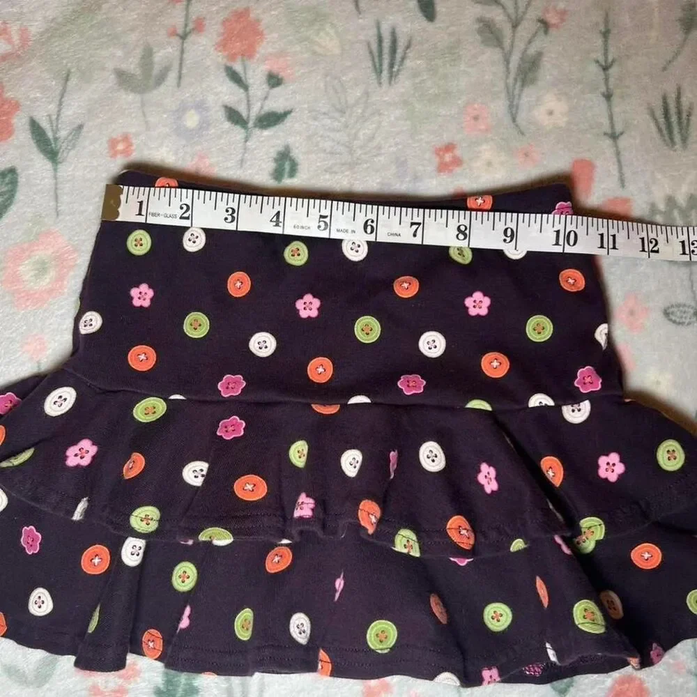 Gymboree Button Mini Skort Skirt Kid 5 Retro Y2K 2000s Kidcore Cottage Coquette